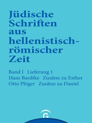 cover image of Zusätze zu Esther. Zusätze zu Daniel
